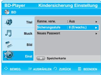 SAMSUNG BD-P1000 - Einstellung der Alterseinstufung - 2