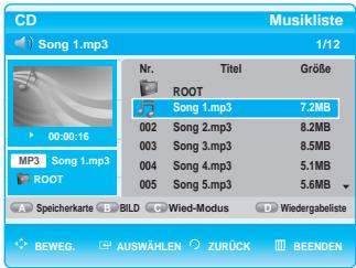 SAMSUNG BD-P1000 - - Zur Musikliste wechseln - 1