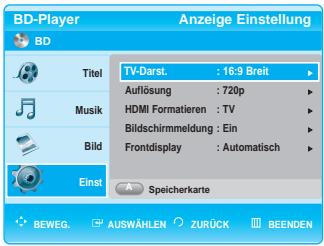 SAMSUNG BD-P1000 - Optionen für die Video-Anzeige/Video-Ausgabe einstellen - 2