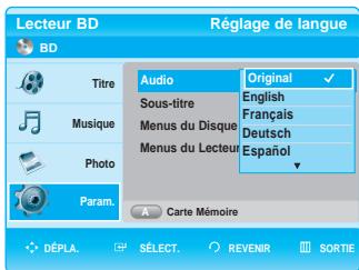 SAMSUNG BD-P1000 - Configuration des options de langue - 4