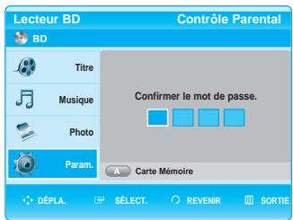 SAMSUNG BD-P1000 - Configuration du contrôle parental - 6