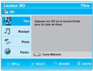SAMSUNG BD-P1000 - Navigation dans les menus à l'écran - 1