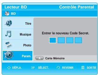 SAMSUNG BD-P1000 - Configuration du contrôle parental - 5