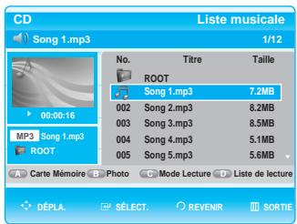 SAMSUNG BD-P1000 - Lecture d'un MP3 - 3