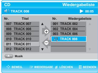 SAMSUNG BD-P1000 - Wahlen Sie mit den Tasten einen Musiktitel aus, den Sie horen möchen, und drücken Sie auf OK. - 1
