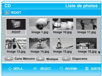 SAMSUNG BD-P1000 - - Pour acceder à la liste de photos  - - 1