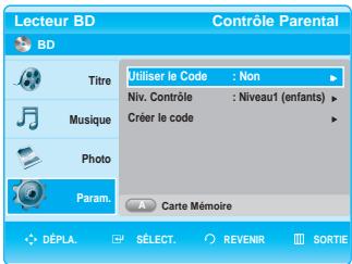 SAMSUNG BD-P1000 - Configuration du contrôle parental - 7