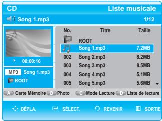 SAMSUNG BD-P1000 - Utilisation d'un disquemixte (JPEG+MP3) - 4