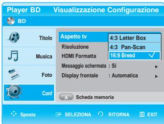 SAMSUNG BD-P1000 - Impostazione delle opzioni dello schermo/uscita video - 4
