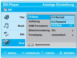 SAMSUNG BD-P1000 - Optionen für die Video-Anzeige/Video-Ausgabe einstellen - 3