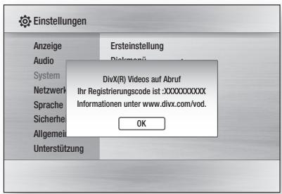 SAMSUNG BD-C7509 - DivX(R)-Registrierung - 1
