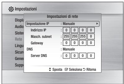 SAMSUNG BD-C7509 - Impostazione di una connessione via cavo - manuale - 1