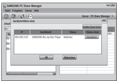 SAMSUNG BD-C7509 - AllShare-Funktion verwenden - 1