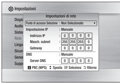 SAMSUNG BD-C7509 - Impostazione di una connessione di rete wireless - manuale - 1
