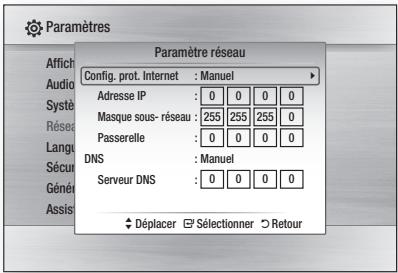 SAMSUNG HT-C6200 - Paramétrage d'une connexion filaire - manuel - 1
