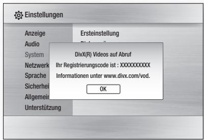 SAMSUNG HT-C6200 - DivX(R)-Registrierung - 1