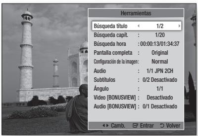 SAMSUNG BD-D5500 - Utilización del botón TOOLS - 2