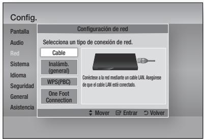 SAMSUNG BD-D5500 - Configuración de una connexion con cable - Autom. - 1