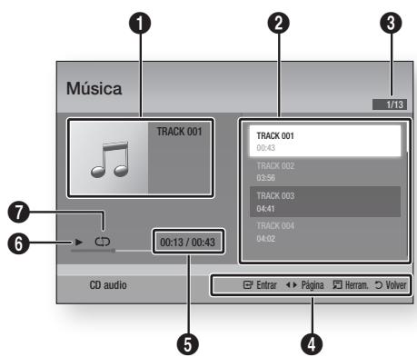 SAMSUNG BD-D5500 - Elementos de pantalla del CD de audio (CD-DA)/MP3 - 1