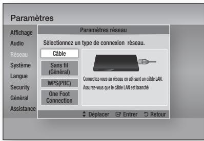 SAMSUNG BD-D7500B - Configuration d'une connexion câblée - auto. - 1