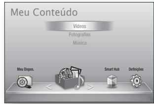 Meu Conteúdo Videos Fotografias Música Meu Dispos. Smart Hub Defisícias