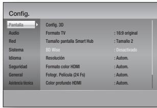 SAMSUNG BD-E5500 - Acceso a la pantalla de configuración - 1