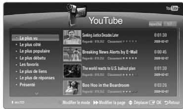 SAMSUNG BD C8900 XEG - Utilisation du widget YouTube - 1