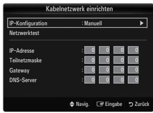 SAMSUNG BD C8900 XEG - Kabelnetzwerk einrichten-Manuell - 1