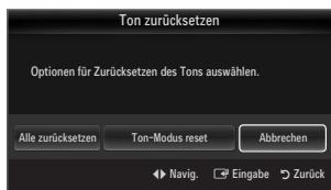 SAMSUNG BD C8900 XEG - - Ton zusücksetzen  Alle zusücksetzen / Ton-Modus reset / Abbrechen - 1