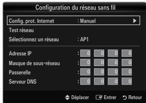 SAMSUNG BD C8900 XEG - Configuration du réseau sans fil-Manuel - 1
