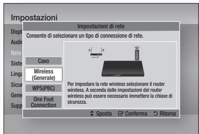 SAMSUNG BD-D7500 - Impostazione di una connessione di rete wireless - Auto - 1