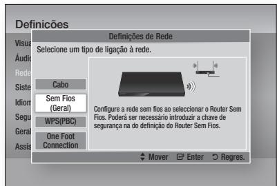 SAMSUNG BD-D7500 - Configurar a Ligação de Rede Sem Fios - Auto. - 1