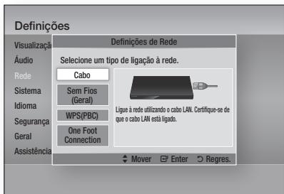 SAMSUNG BD-D7500 - Configurar uma Ligação com Fios - Auto. - 1