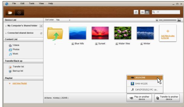 SAMSUNG BD-E5400 - Lecture de fichiers video depuis l'ordinateur sur le lecteur - 5