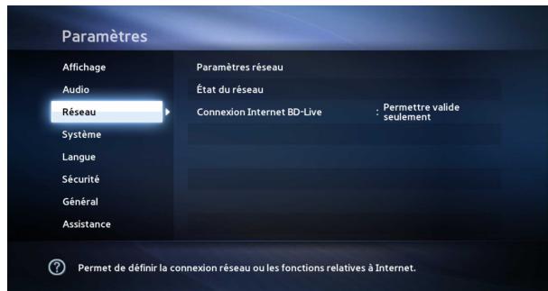 SAMSUNG BD-E5400 - Configuration de la connexion réseau : Étapes initiales - 3
