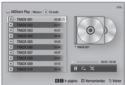 SAMSUNG BD-ES6000,  BDES6000 - Repeticion de pistas de un CD de audio - 1