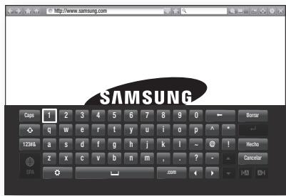 SAMSUNG Cap2 1 2 3 4 5 6 7 8 9 0 Borrar q w e r t y u i o p Y23& a s d f g h j k l - @ ! Recho z x c v b n m , . ? - SPA com