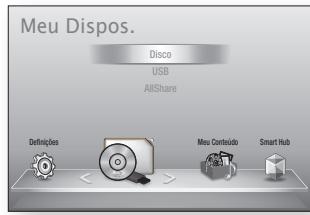 SAMSUNG BDE5500 - HOME → Meu Dispos. → USB, Disco ou AllShare - 1