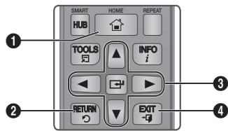 SAMSUNG BDE5500 - Boutons de la télécommande utilisés pour le menu des paramètres - 1