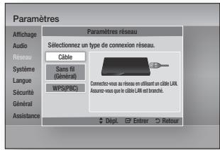 SAMSUNG BDE5500 - Configuration de votre connexion au réseau - 1