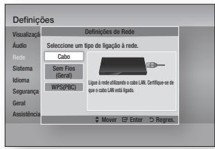 SAMSUNG BDE5500 - Configurar a ligação à rede - 1