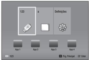 123 a Definições App 1 App 2 App 3 App 4 123 Pig. Principal Enter
