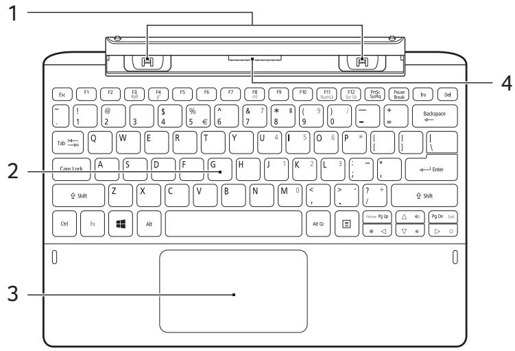ACER ASPIRE SWITCH 11 SW5-111P-18K0 - Vue frontale du clavier - 1
