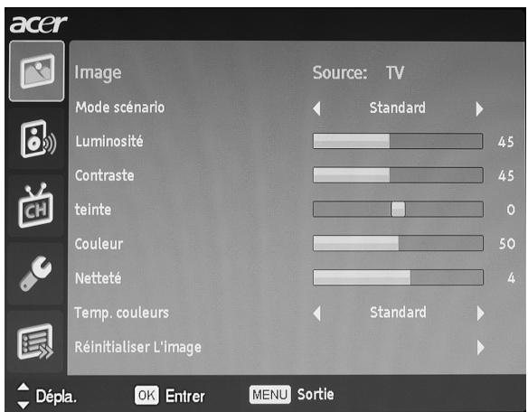 ACER AT1946 - Navigation dans les menus OSD à l'aide de la télécommande - 2