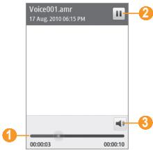 SAMSUNG WAVE 575 GT-S5750E - Écouter un mémo vocal - 1