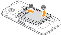 SAMSUNG WAVE 575 GT-S5750E - Installer la carte SIM/USIM et la batterie - 5