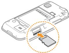 SAMSUNG WAVE 575 GT-S5750E - Insérer une carte mémoire (en option) - 3
