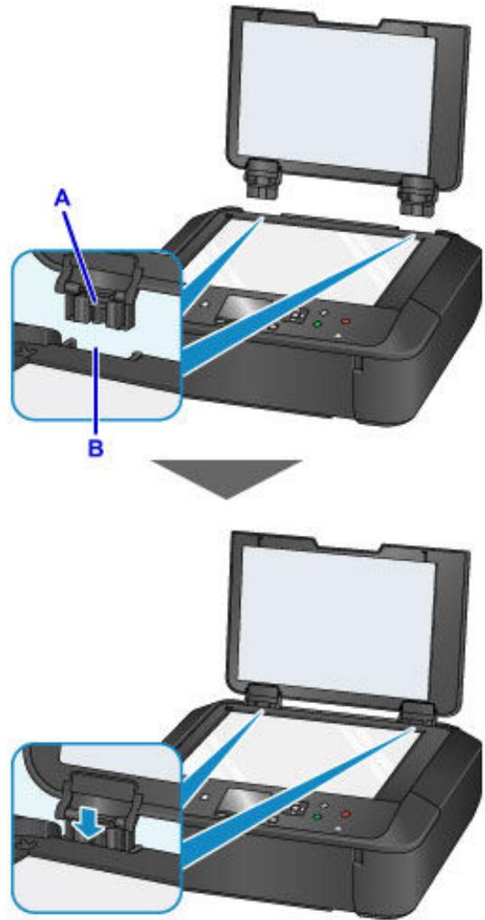 CANON MG 5750 - Fixation du couvercle du scanner : - 1