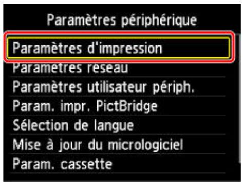 CANON MG 5750 - Modification des paramètres à partir du Panneau de contrôle - 3