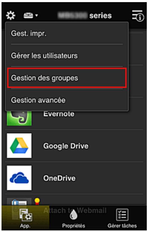 CANON MG 5750 - Limitation des applications que tous les membres peuvent utiliser sur l'imprimante - 1